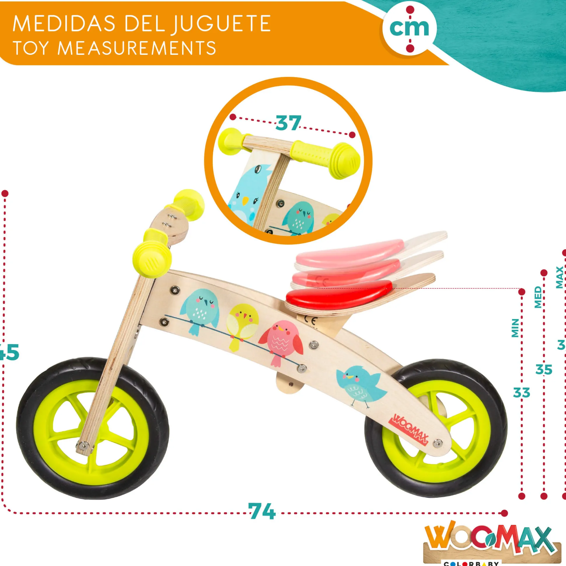 Bicicleta Sem Pedais Madeira