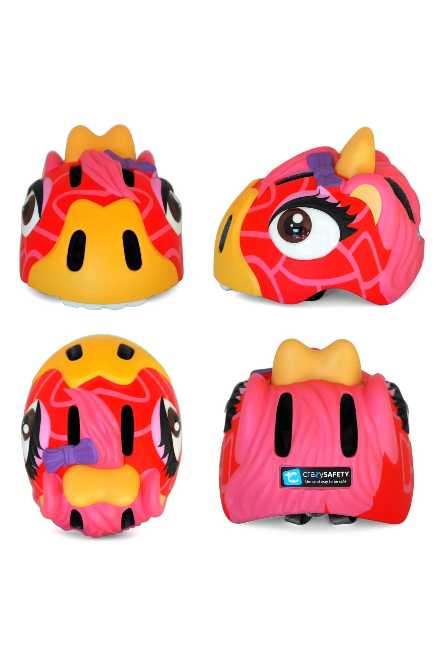 Capacete Bicicleta Para Crianças|girafa Vermelha|crazy Safety|certificadoen1078
