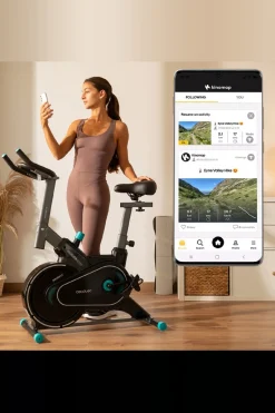 Cecotec Bicicleta De Resistência Magnética De Interior Com Volante De Inércia De 4 Kg, App, 10 Níveis De Resistência Manual, Rodas De Transporte E Suporte Para Tablet.