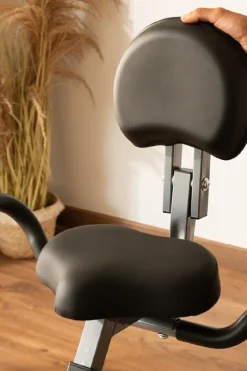 Cecotec Bicicleta Estática Dobrável Com Encosto. Ecrã Lcd. Resistência Magnética Variável. Selim De Conforto Com Encosto E Alças De Apoio Laterais. Suporte Para Tabletes Y Rodas De Transporte.