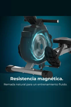 Cecotec Máquina De Remo Dobrável Com Sistema De Resistência Magnética E Níveis De Intensidade. Volante De Inércia De 5,5 Kg. Tem Ecrã Lcd, Apoios Para Os Pés Com Cintas Ajustáveis E Rodas De Transporte