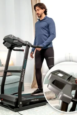 Cecotec Passadeira De Correr Dobrável Com 2,5 CV E 1500 W De Potência. De 1 A 15 Km/h. 12 Programas Pré-configurados. Painel De Controlo Led. Superfície De Corrida De 120 X 40 Cm. Inclinação Manual. Dobrável, Com Rodas De Transporte, Monitor Cardiaco, Sistema De Segurança Magnético E Suporte Para Dispositivos.