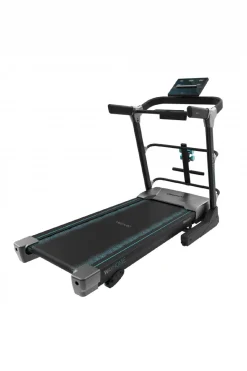 Cecotec Passadeira De Corrida Dobrável Com 2200 W De Potência Máxima. De 1 A 18 Km/h. 12 Programas Pré-definidos. Painel De Controlo Led. Superfície De Corrida 133x46 CM Com Amortecimento. Sistema De Inclinação Manual E Sistema De Dobragem Vertical Automático. Halteres E Barra De Abdominais. Dobrável, Com Rodas De Transporte, Monitor Cardiaco, Sistema De Segurança Magnético, Porta-garrafas E Suporte Para Dispositivos.