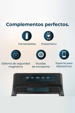 Cecotec Passadeira De Corrida Dobrável Com 1100 W De Potência. De 1 A 12 Km/h. 12 Programas Predefinidos. Painel De Controlo Led. Superfície De Corrida De 110 X 40 Cm. Dobrável, Com Rodas De Transporte, Sistema De Segurança Magnético, Monitor Cardiaco, Inclinação Manual E Suporte Para Dispositivos.