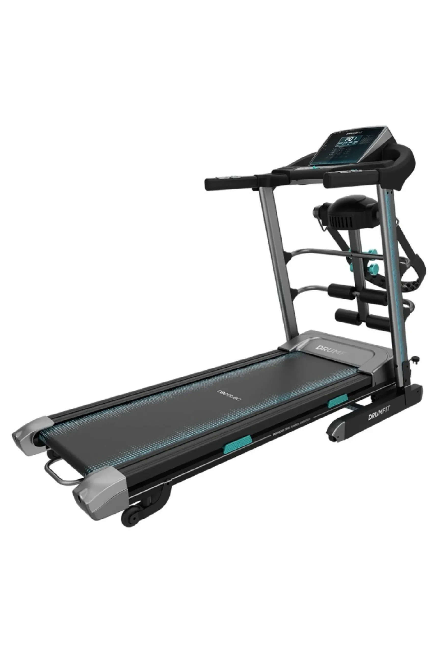 Cecotec Passadeira De Corrida Dobrável Com 1 500 W De Potência Máxima. De 1 A 16 Km/h. 12 Programas Pré-definidos. Sistema De Amortecimento De 10 Elastómeros. Painel De Controlo Led. Inclinação Motorizada. Superfície De Corrida De 130 X 42 Cm. Com Rodas De Transporte E Sistema De Segurança Magnético. Entrada Usb, Mp3 E Altifalantes Incorporados. Halteres E Barras E Cinto De Massagem.