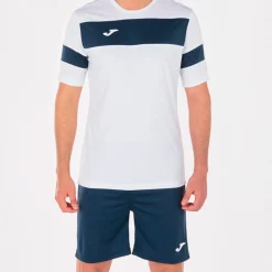 Conjunto Joma Academy II Branco Azul Marinho