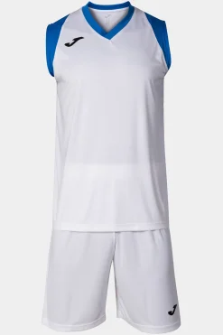 Conjunto Joma Final II Branco Azul Royal
