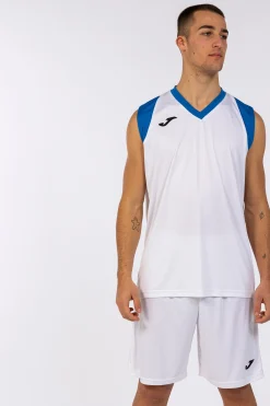 Conjunto Joma Final II Branco Azul Royal