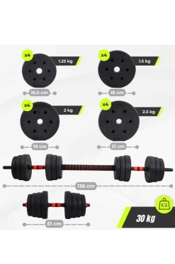 Halteres 30 Kg Ajustáveis Mobiclinic Maxifit