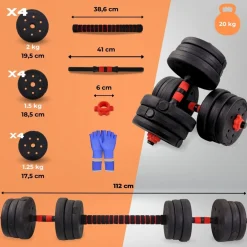 Halteres 20 Kg Ajustáveis Mobiclinic Extenfit