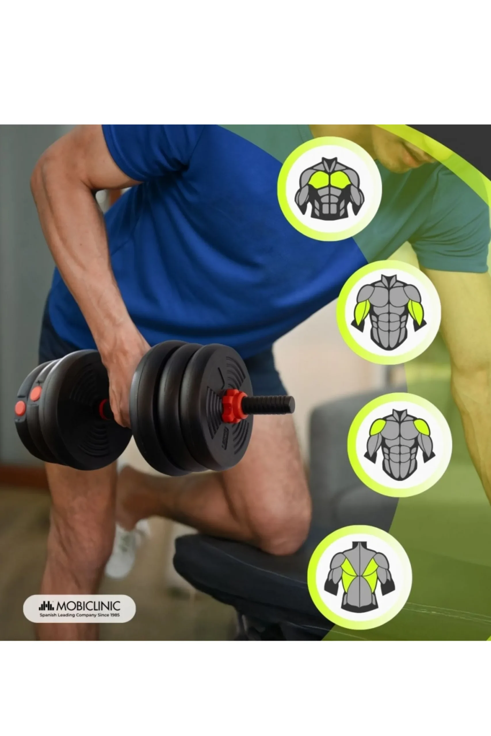 Halteres 20 Kg Kettlebell Ajustáveis Mobiclinic Mobimax