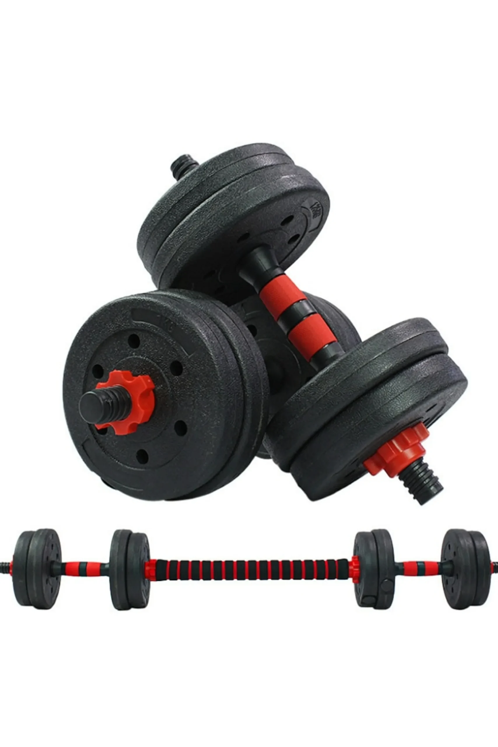 Kit De Halteres De 10 Kg 2 Em 1 Ajustável Multifit Para Treinamento De Peso