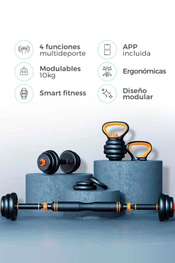 Pack Halteres Smart Kit Com Kettlebel Xiaomi Fed 10 Kgs E Sensor Smart