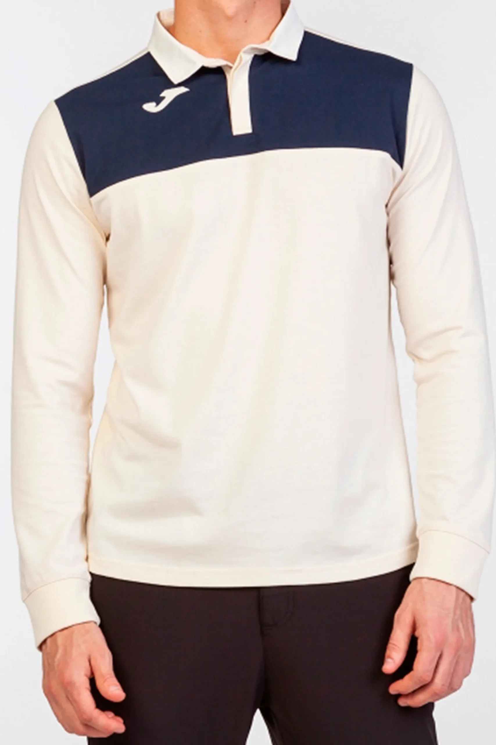 Polo De Manga Comprida Joma Winner II Branco Azul Marinho