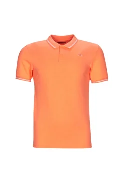 Polo De Manga Curta Homem Kappa Logo Ezio Slim. Laranja