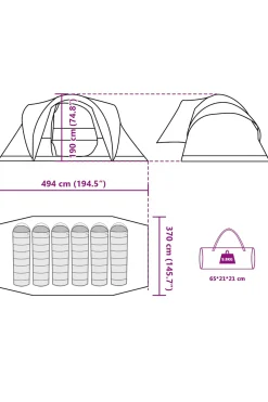 Tenda Familiar Vidaxl 494 X 370 X 190 CM