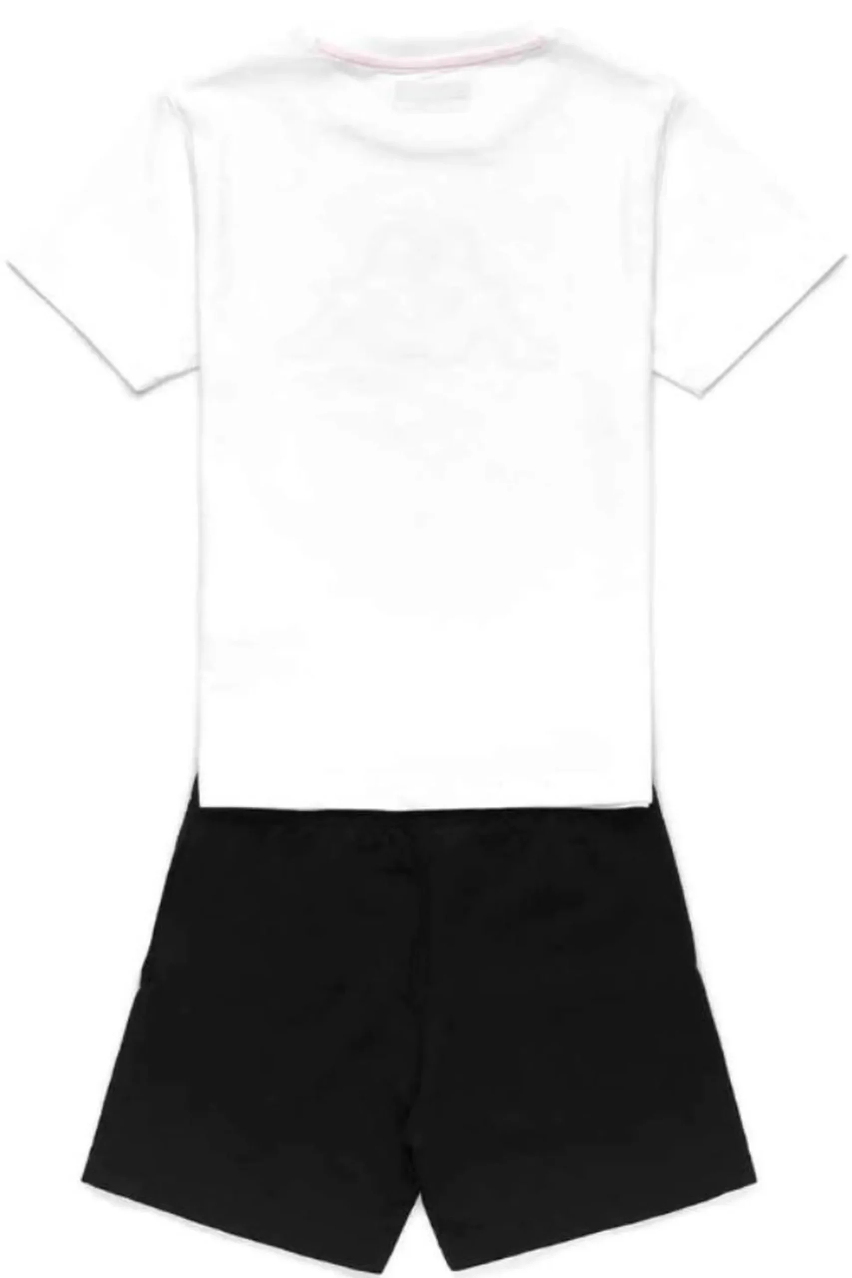 T-shirt + Calções De Ginástica Em Algodão Criança Kappa Balme. Branco.